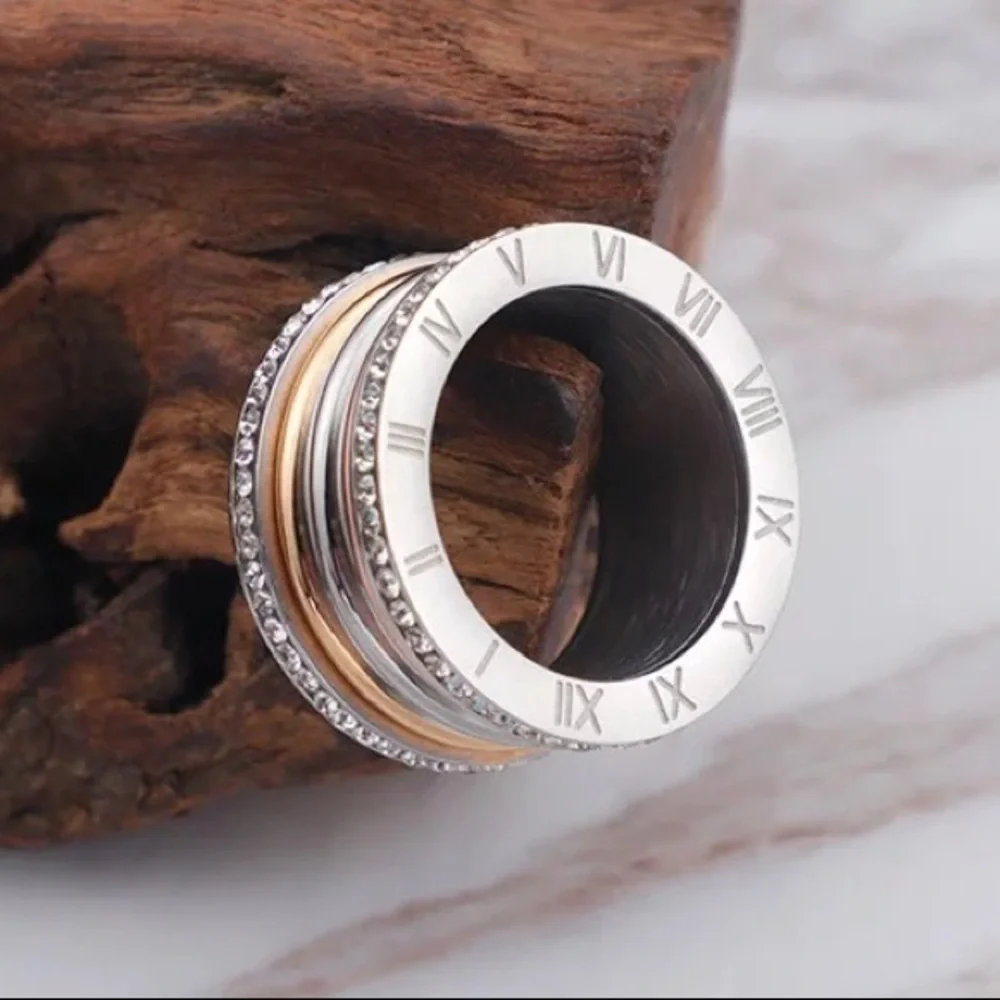 Roman Numeral Swarovski Crystals Stuck Up Eternity Gold Silver White Gold